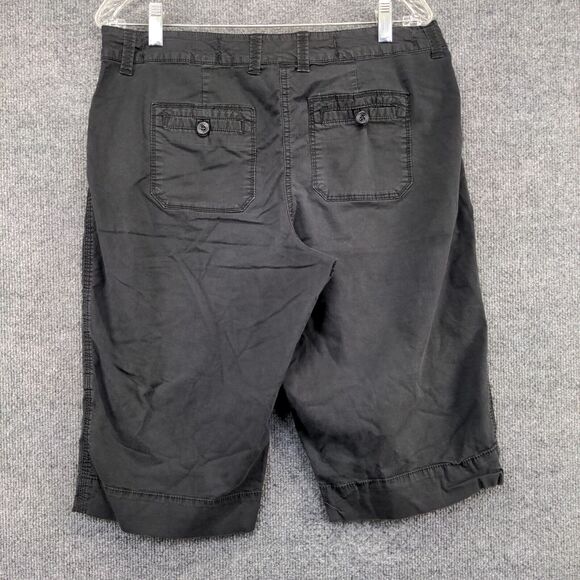 Style & Co. Bermuda Shorts Capris Black Size 12 Cotton Blend Pockets - Picture 3 of 14